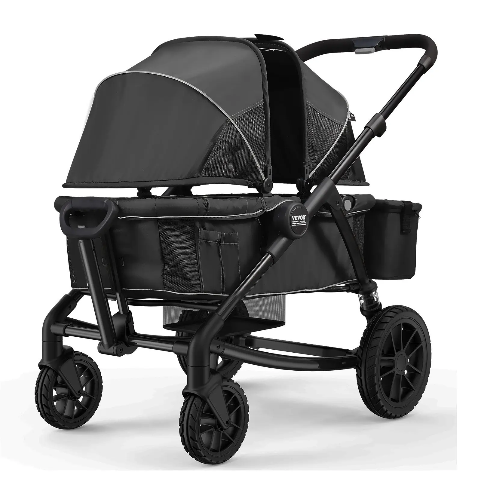 Expedition Collapsible Black Foldable 2-in-1 Includes Canopy All-Terrain Stroller Wagon Wagon Stroller 55lbs 2 Seats