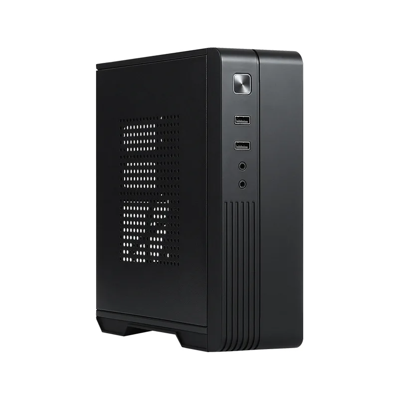 Ultra‑Slim Mini PC Case – SKTC MX02, Supports 17x19cm MB, No GPU, VESA 55mm Mount, USB 2.0 x2, Desktop/Stand