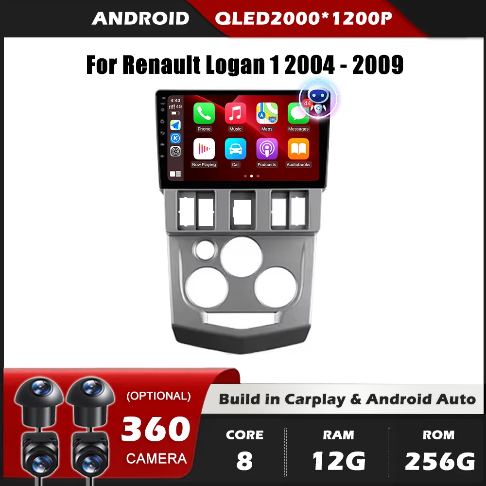 

Navigation GPS Car Radio For Renault Logan 1 2004 - 2009 Car Radio Multimedia Video Player Android Auto Carplay WIFI 4G BT