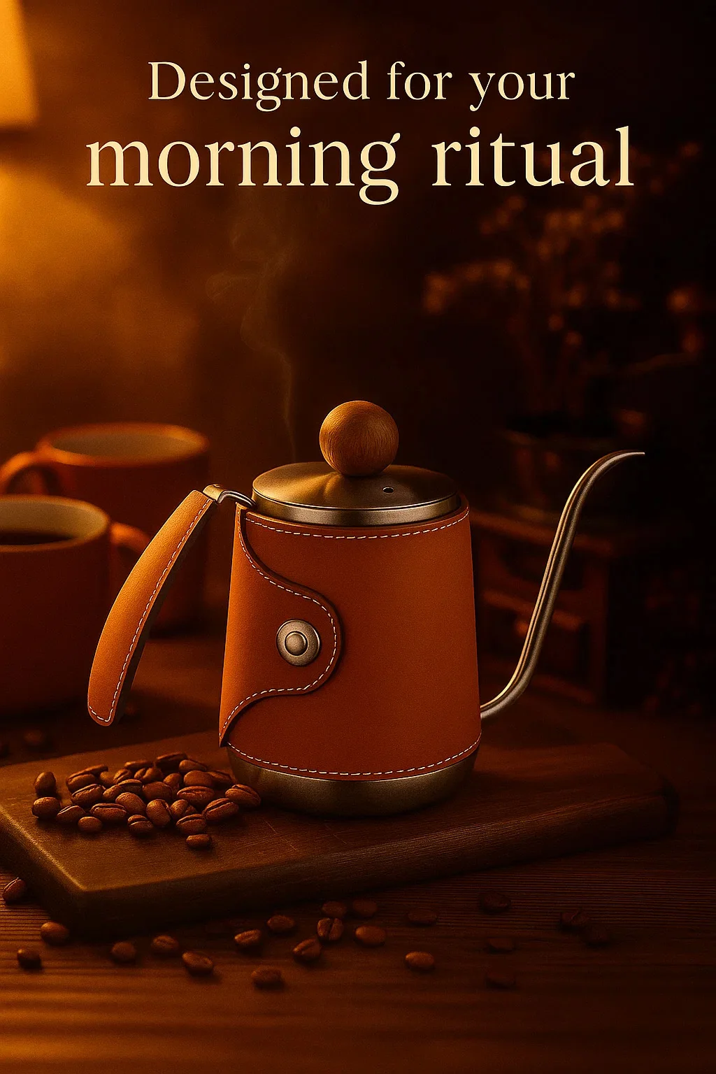 

Кофейный чайник премиум-класса с гусиной шеей в кожаной упаковке — 250 мл / 350 мл — деревянная ручка, точное наливание, контроль бариста