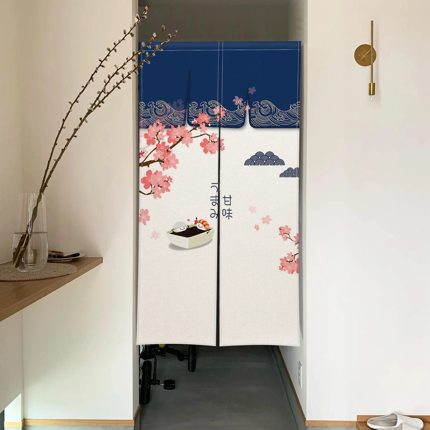 

Japanese Izakaya Sushi Doorway Curtain Kitchen Noren Bathroom Hanging Half-Curtain for Bedroom Living Room Short Door Curtains