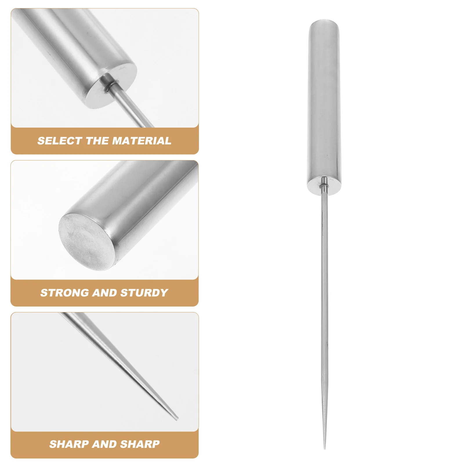 

1pc Stainless Steel Ice 14 Inch Long Handle Heavy Duty Bar Tool for Breaking Ice Snow Remover Safe Hygienic