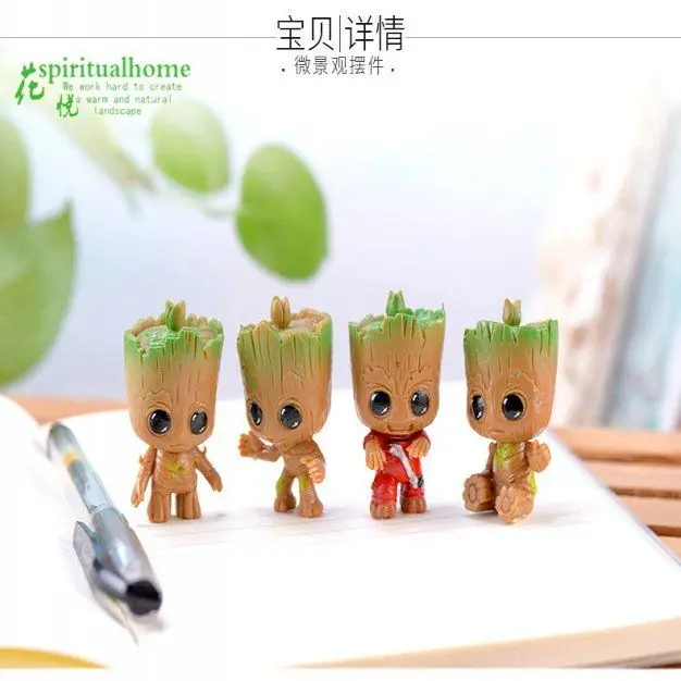 Marvel Guardians of the Galaxy Tree Man Groot Figure Cartoon Cute Little Tree Man Doll Desktop Ornaments Gift Accessories