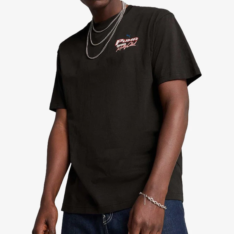 

Puma натуральная летняя новая мужская свободная дышащая футболка с круглым вырезом и короткими рукавами 632949-01