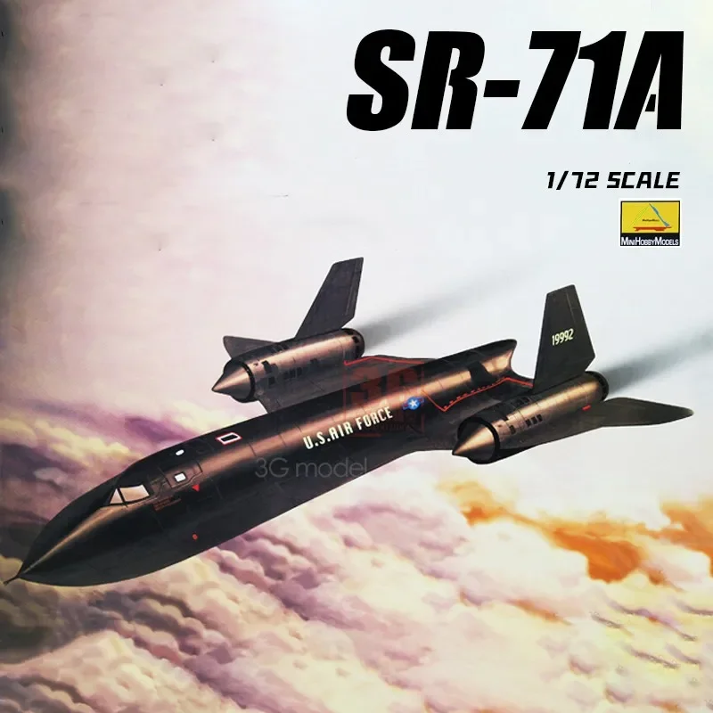 

MINIHOBBYMODELS 80201 1/72 U.S. SR-71A Black Bird Reconnaissance Aircraft Assembly Model Kits for Military Hobby DIY