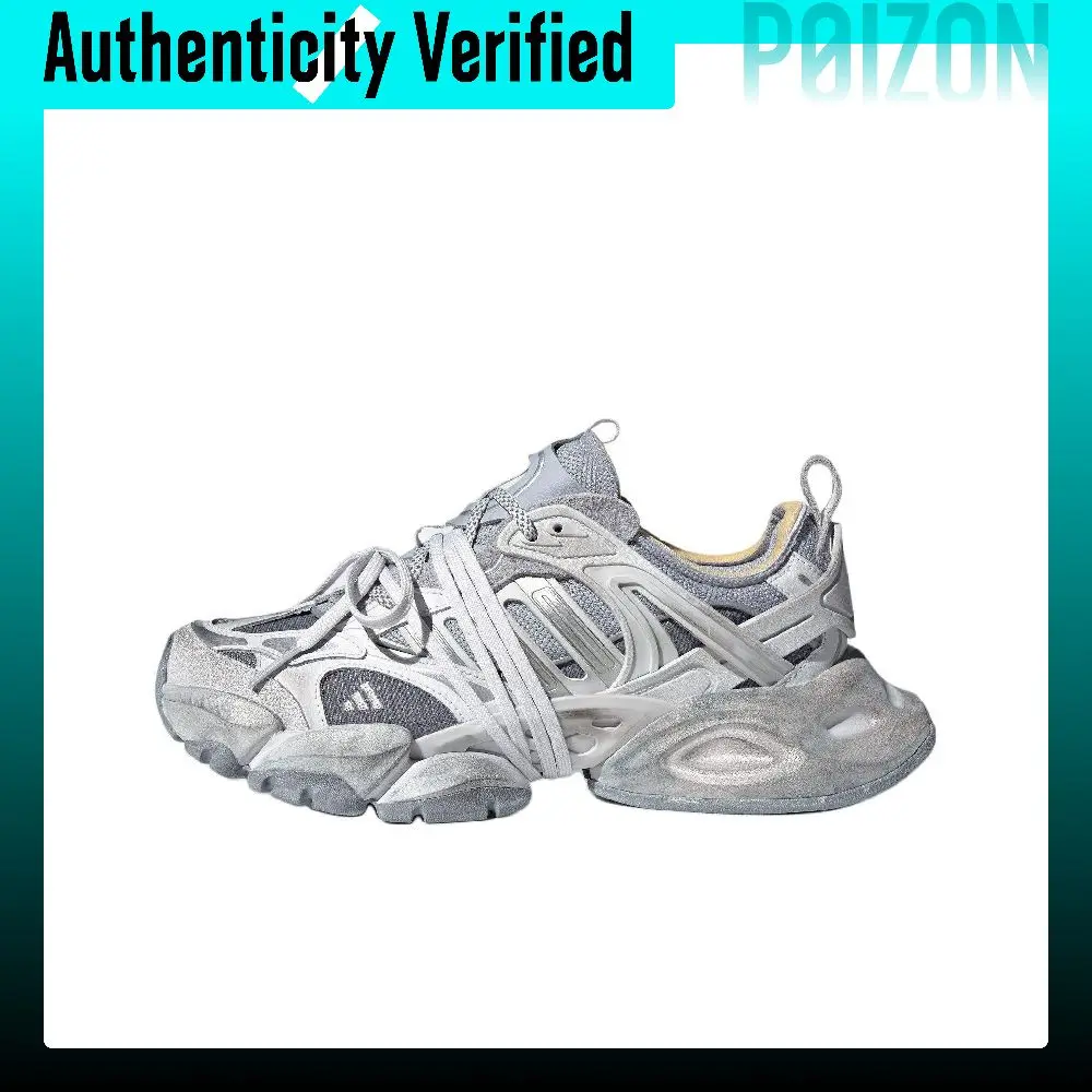 Adidas XLG RUNNER DELUXE Slip Resistant Abrasion Resistant Low top Chunky Sneakers Unisex Gray JR9633