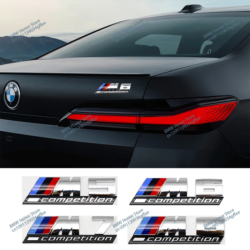 3D ABS M Logo Emblem Car Front Rear Trunk Badge For M1 M2 M3 M4 M5 M6 M7 M8 COMPETITION BMW Thunder Edition Tailgate Sticker