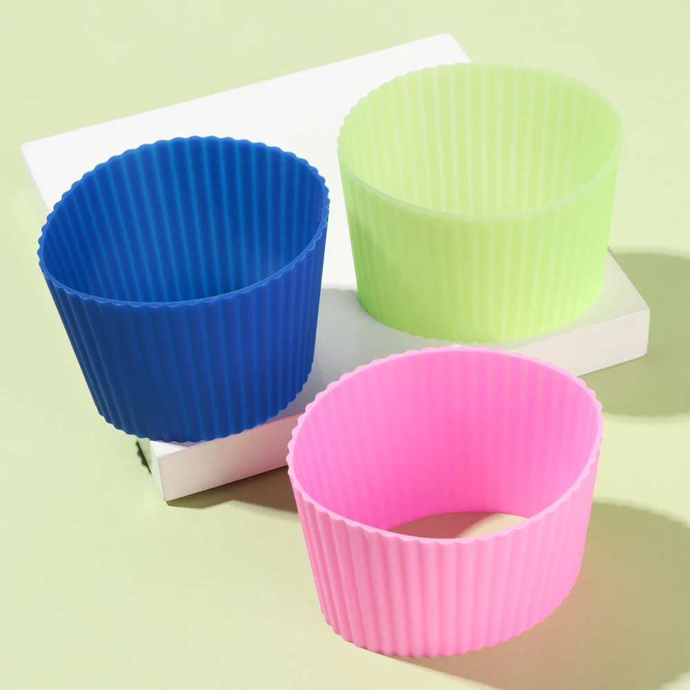 Kitchen Tool Durable Round Table Mats Bottle Sleeves Water Cup Coasters Silicone Cup Sleeve Insulation Cup Cover