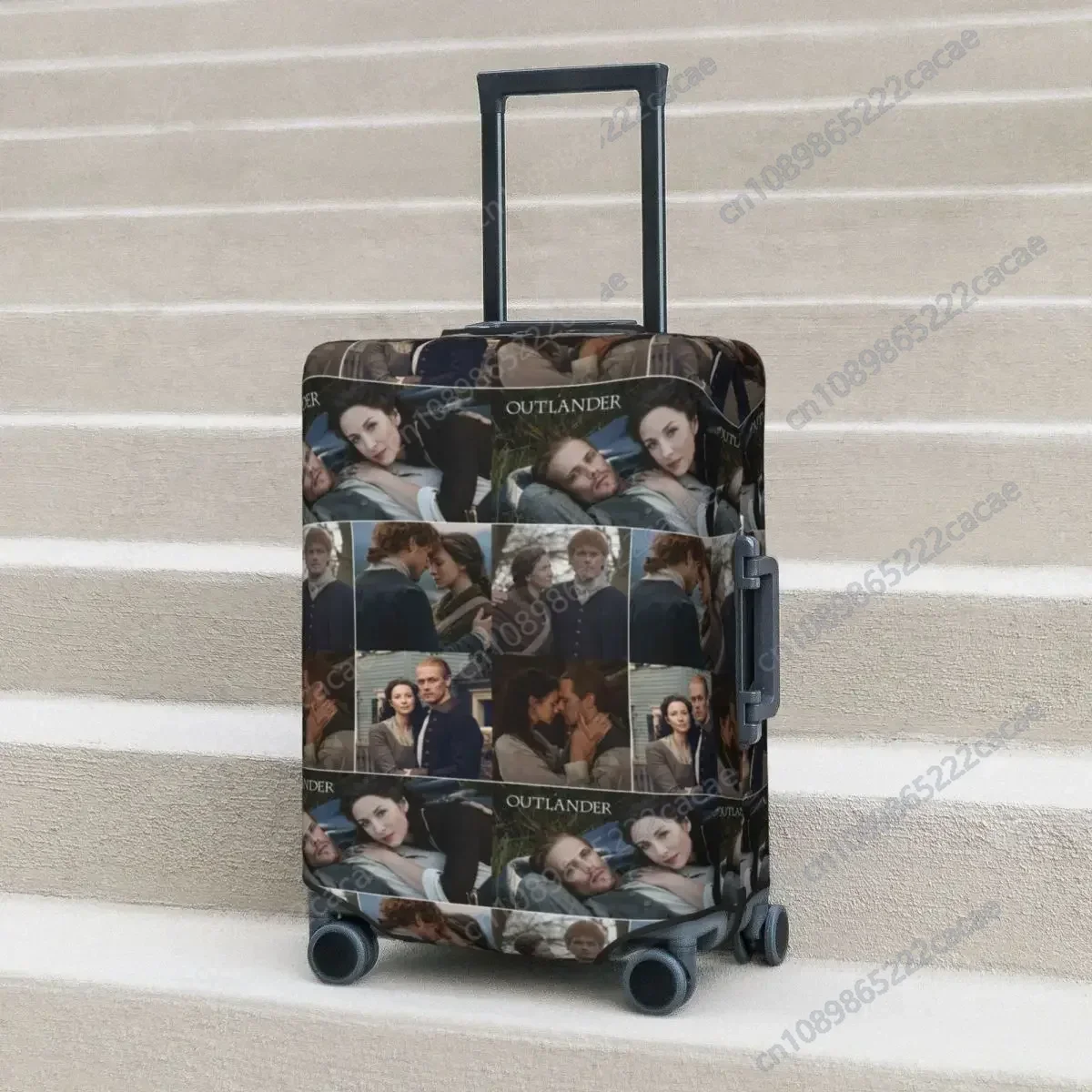 Outlander TV Series Gift Suitcase Cover Flight Lovers Jamie and Claire Collage Practical Luggage Accesories Travel Protector