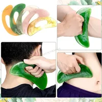 Gua Sha Massage Tool with Handle (Resin) Larger Guasha Scraping Tool for Back Neck Face Leg Massage, Lymphatic Drainage
