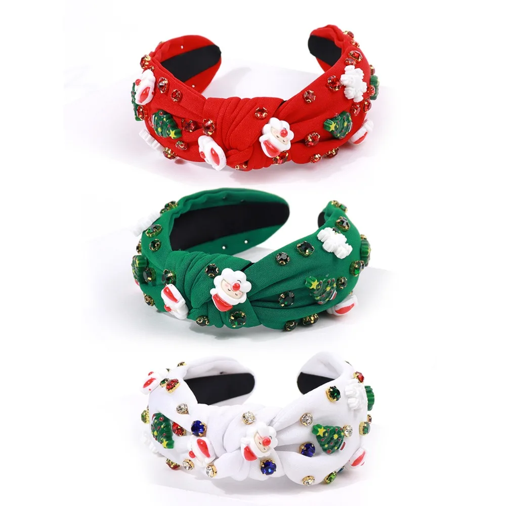 Macio strass natal hairband floco de neve elegante boneco de neve criativo argola de cabelo árvore estrela papai noel boneca headwear diariamente