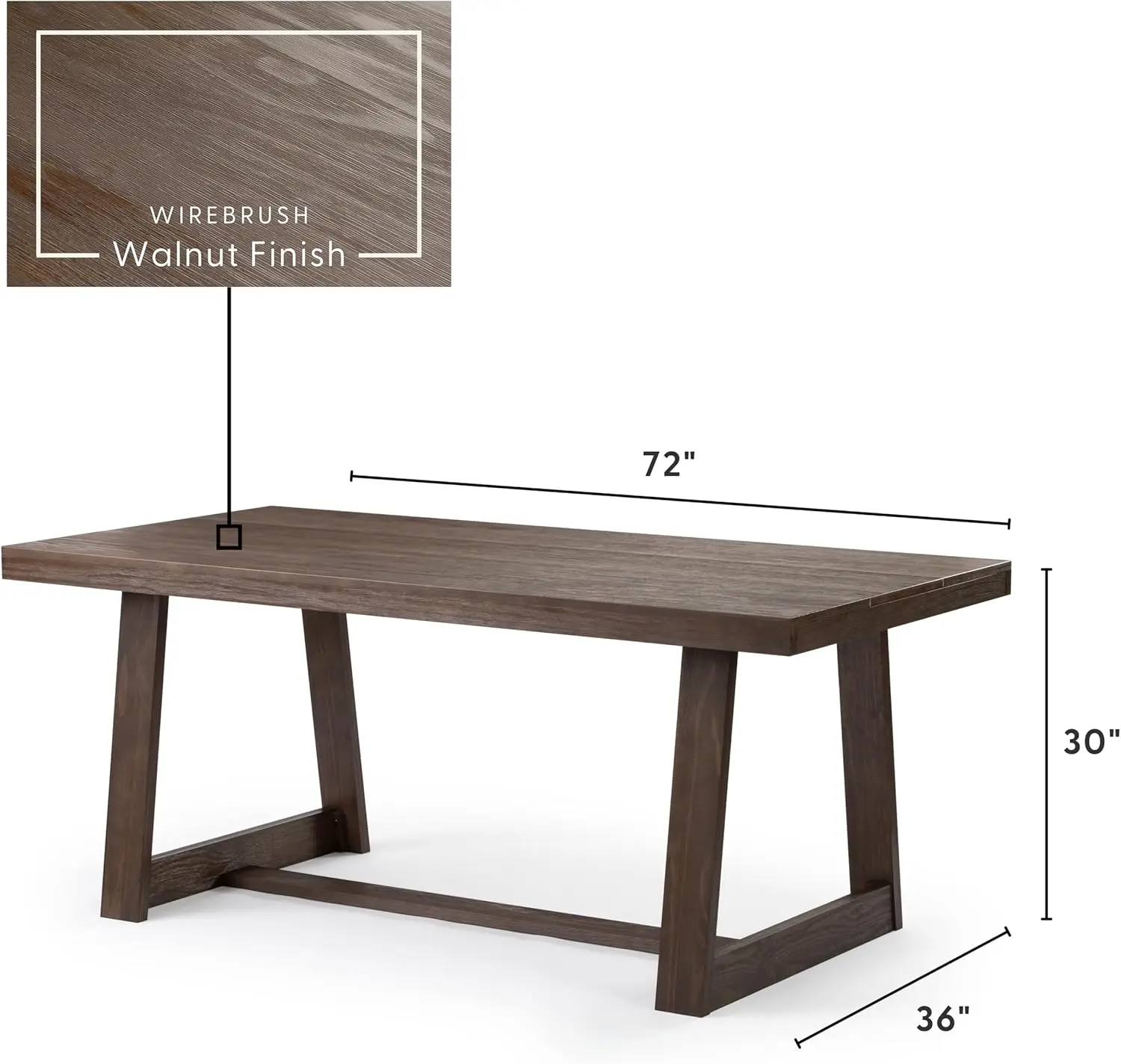 Mesa de cocina rústica de madera maciza, grande, Rectangular, comedor