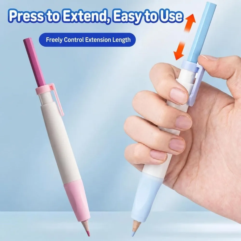 New Ergonomic Grip Trainer with Push Button Non-slip Aid Reusable Pencil Holders Handwriting Practice