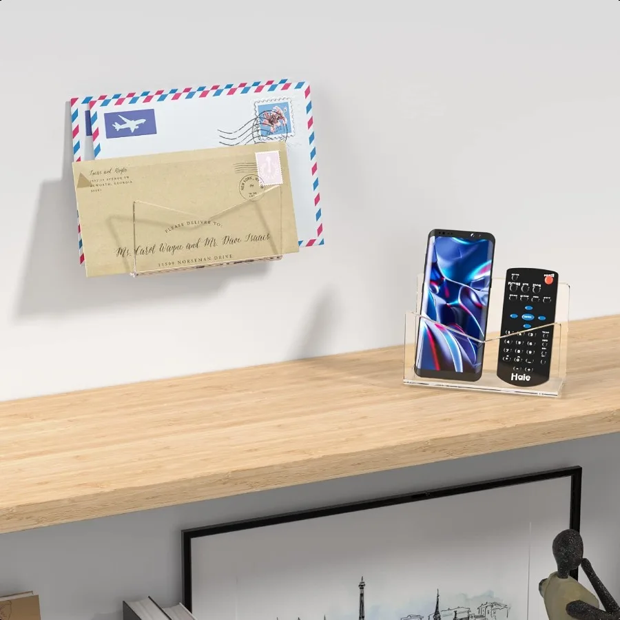 Richboom акриловый держатель для почты, держатель для конвертов для настольной столешницы, держатель для писем для домашнего офиса, школы, 1 секция, прозрачный