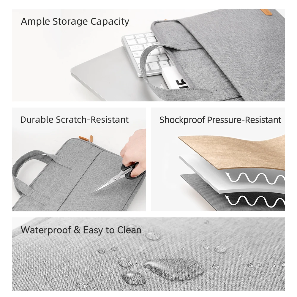 Tas Laptop ROCK untuk Macbook Pro Air 13.9 14.9 Inci HP Dell Lenovo Asus Huawei iPad Penutup Notebook Tahan Air Casing Pembawa