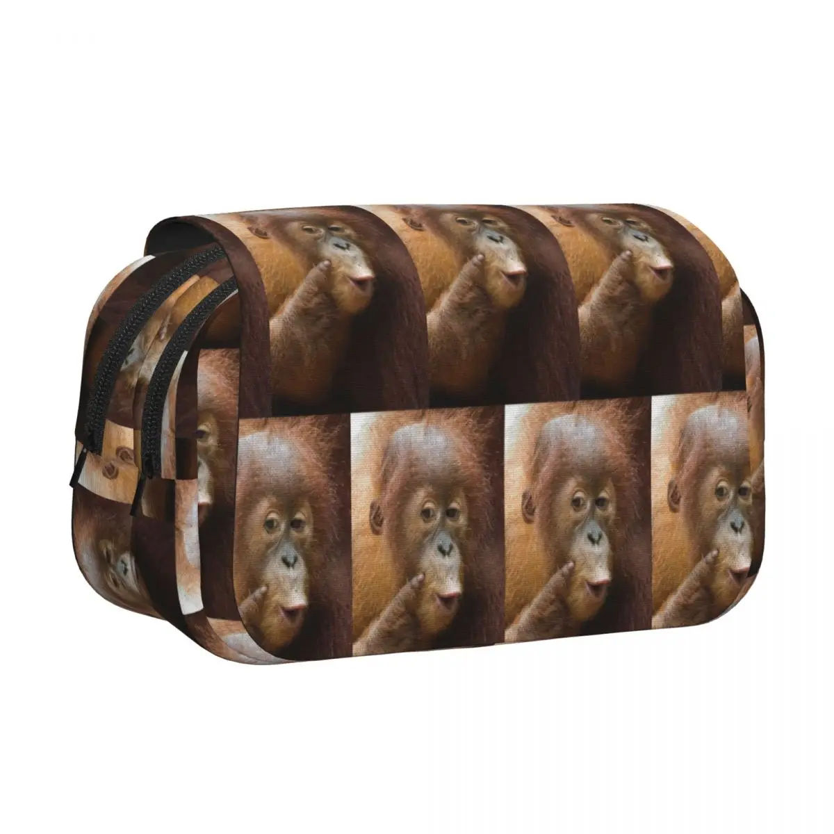 Gorilla Face Print Pencil Case Pencil Pouch Hard Shell Leather Large Storage Pen Box Pencil Bag for Kids School