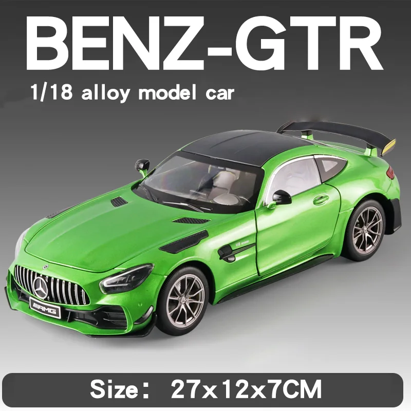 Large 1/18 Mercedes Benz AMG Gtr Model Car Metal Diecasts Vehicle