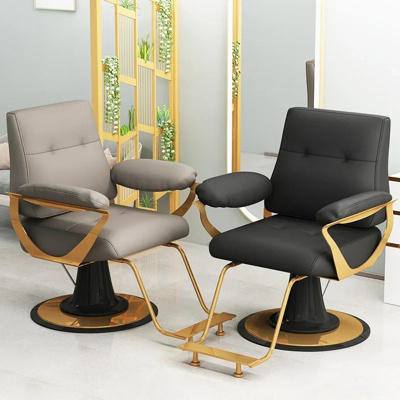 

Wheel Chair Barber Hairdresser Toilet Barbershop Gold Multifunctional Beauty Salon Vintage Hydraulic Hairdressing Adjustable Red