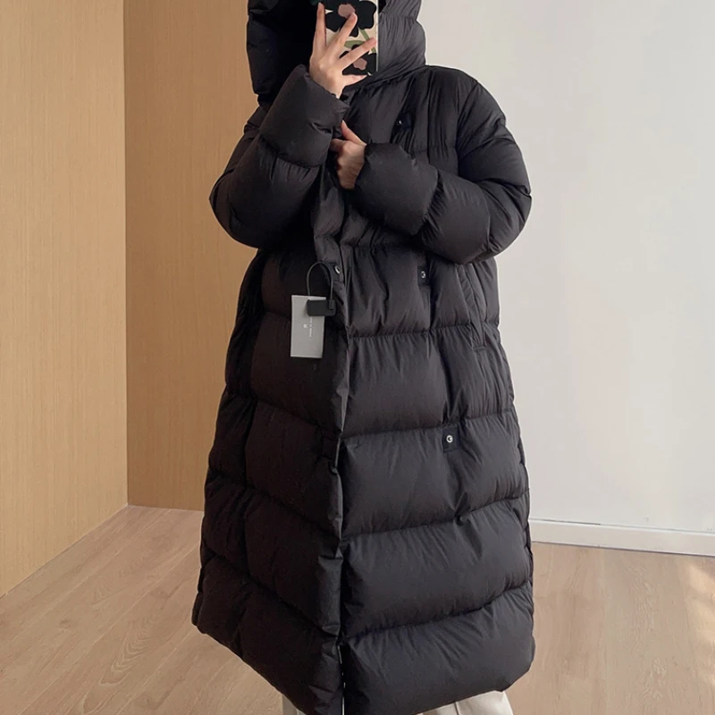 Women's Puffer Coats Winter New Outerwears Simple Casual Solid High-end Parker Windproof Thick Hooded Snow Women's Down Jacket