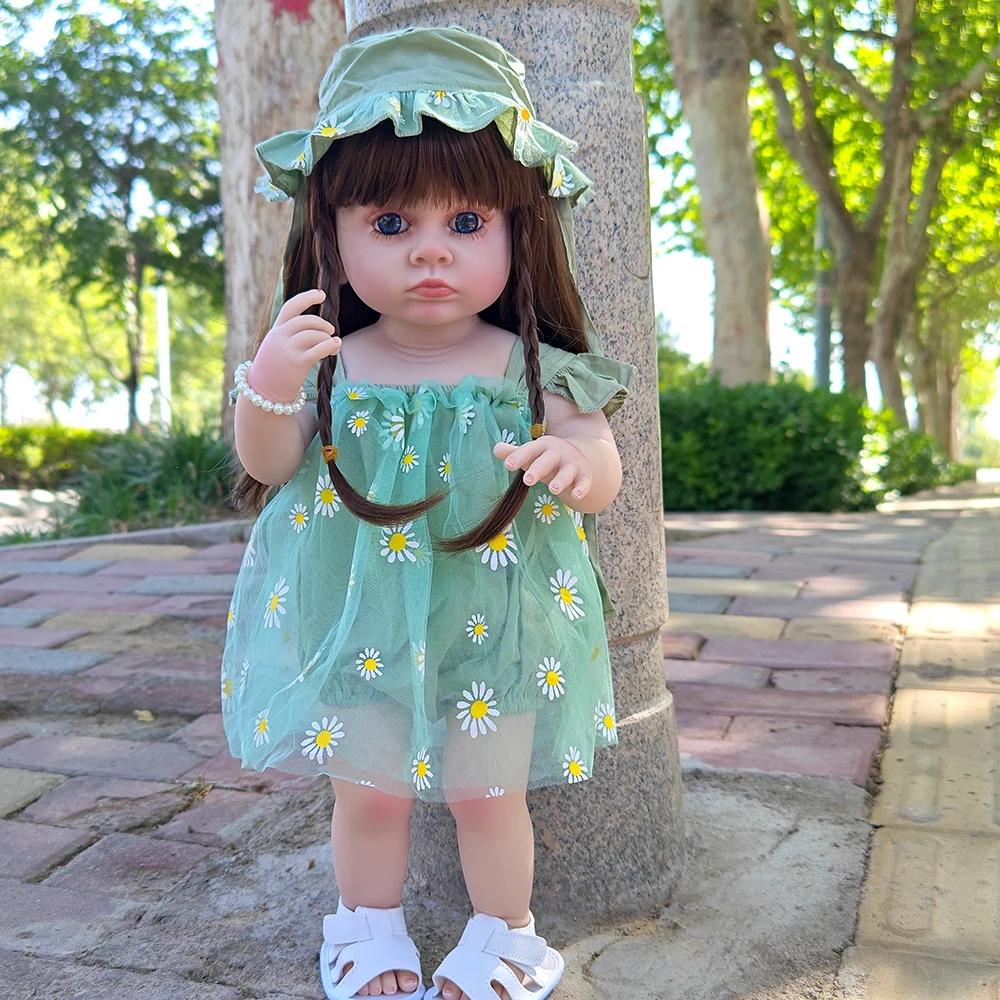 55cm Reborn Baby Girl Doll Realistyczna księżniczka Pełny silikonowy winyl Noworodek Lalka Dzieci Playmates Prezent urodzinowy Zabawka