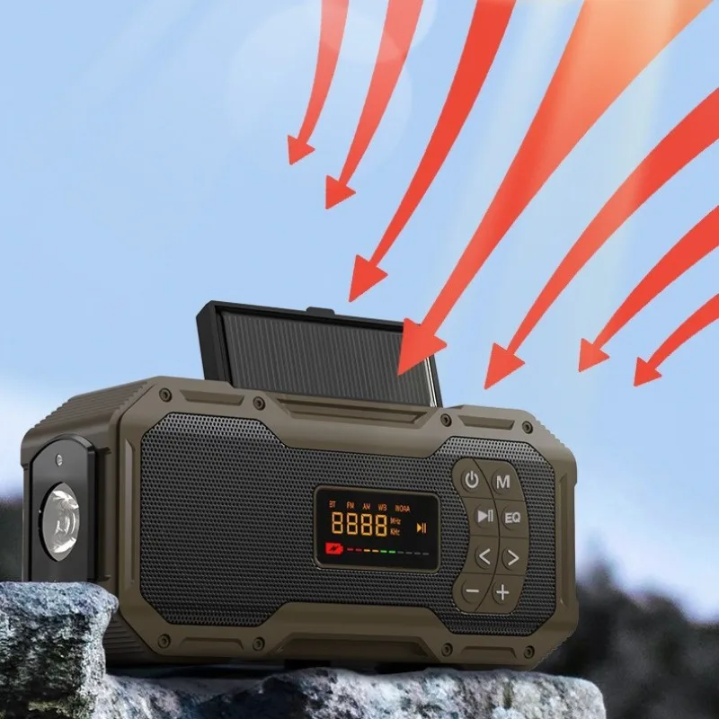 

Portable Multifunctional Weather Radio for Outdoor Camping for Bluetooth Speaker Solar Emergency Charging Flashlight Light