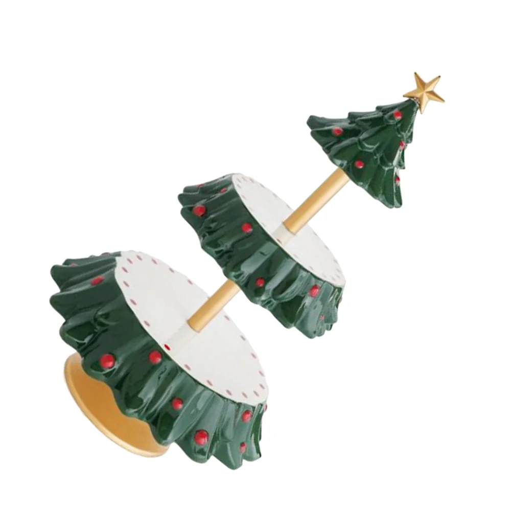 

Xmas Cake Stand Two Tier Snack Serving Stand Sturdy Design Large Capacity Table Decor Dessert Display Tower