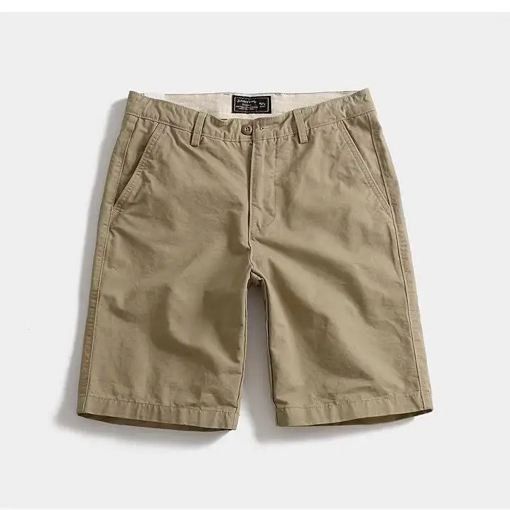 Verão pesado dos homens soltos shorts casuais, shorts de perna reta, capris masculino, calças workwear, grandes dimensões versátil com zíper