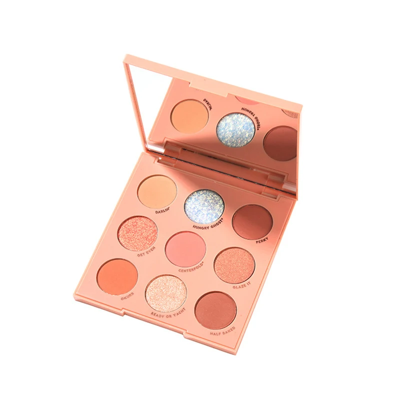 Red Orange 9 Color Eyeshadow Palette Eyes Makeup Eye Shadow Palette With Mirror Colorful Eyes Pigment Summer Cosmetic