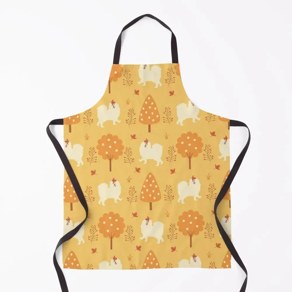 

Samoyed Dog in Autumn Apron for kitchen useful Kitchen accessories Home Utensils bib Apron