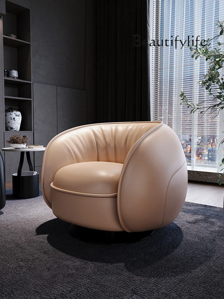 

Italian Minimalist Leather Leisure Chair Creative Designer Modern Minimalist Lazy Sofa Chair