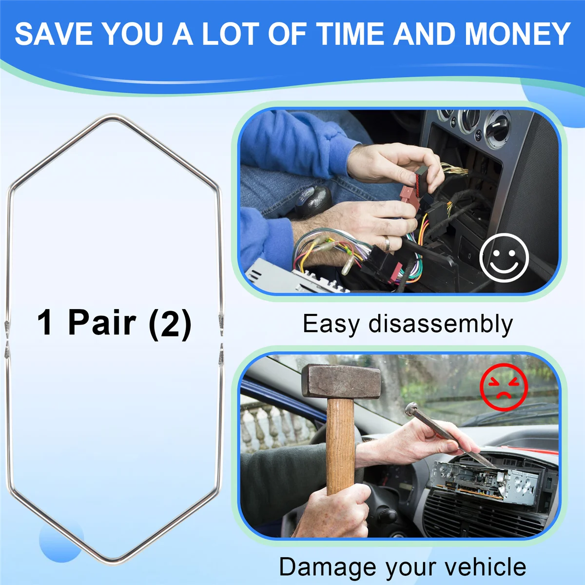 ขาย 2 ชิ้น/คู่รถวิทยุสเตอริโอกําจัดเครื่องมือสําหรับ Vauxhall/Opel/Corsa C/Meriva