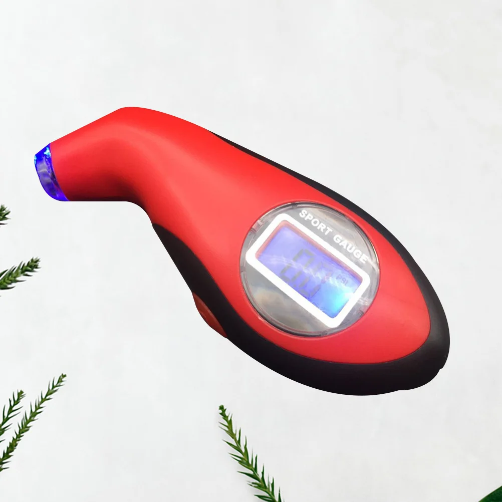 الضغط الرقمي لسيارة شاحنة أحمر أسود الحدود شاشة الكريستال السائل قراءة دقيقة قياس سريع السيارات قبالة عدم الانزلاق قبضة الإطارات #1