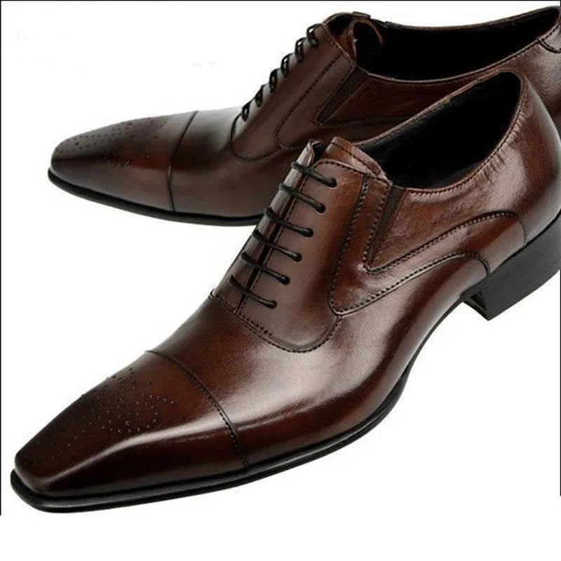 New Luxurious Italian Patent Leather Men brown Black Wedding Oxford Shoes Lace-Up Office Business Suit Men\'s Dress Shoes