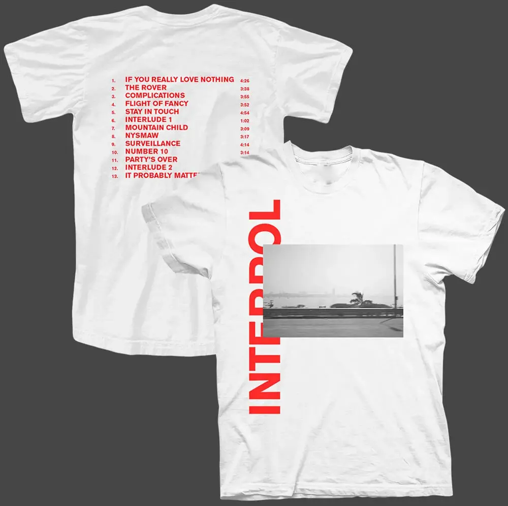 

Cotton T-Shirt Interpol Marauder Track List Paul Banks Turn On the Bright Lights