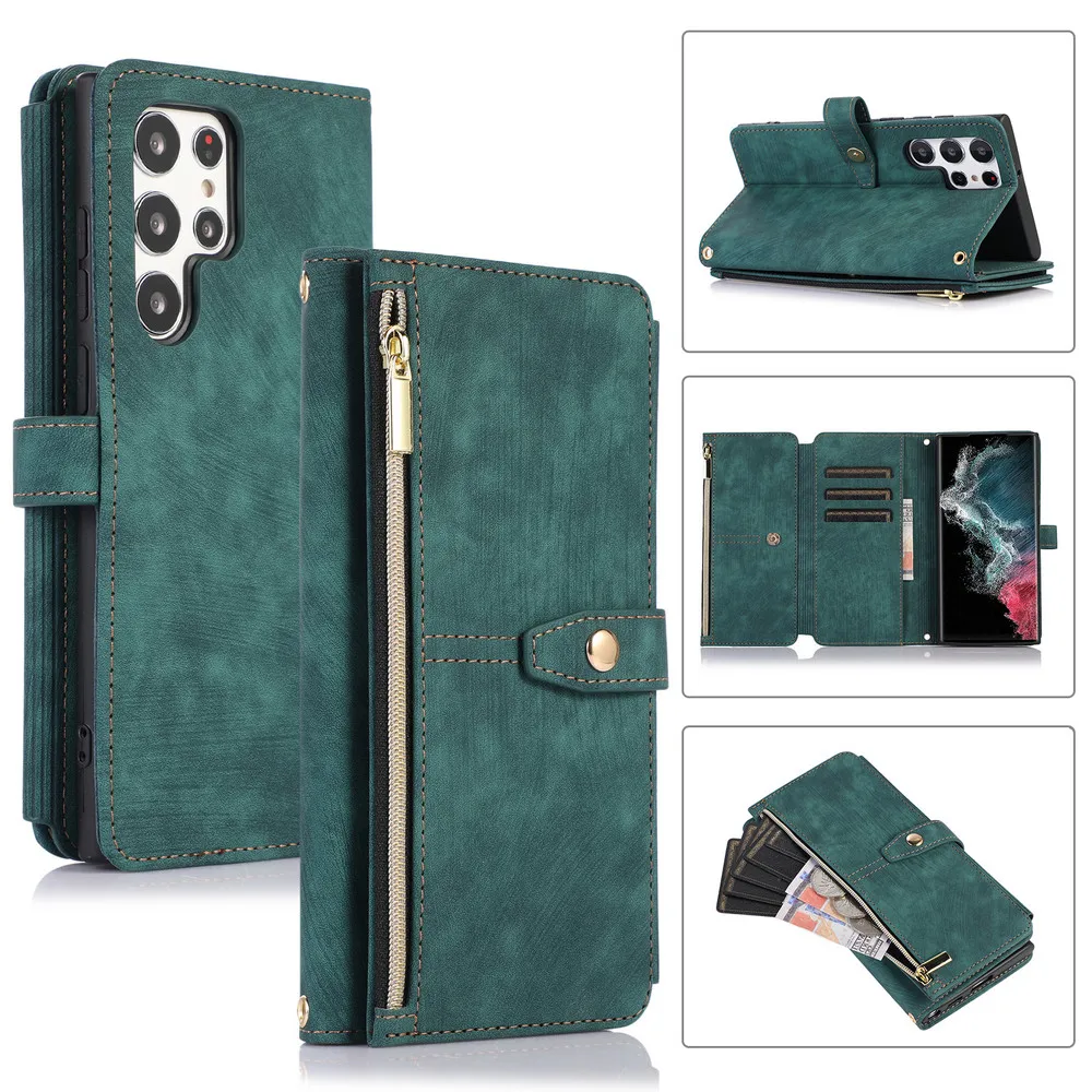 S25 S 25 5G Crossbody Strap Flip Case For Samsung Galaxy S25 Ultra Zipper Leather Wallet Book Funda For Galaxy S25 Plus Cover