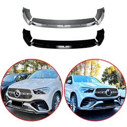 High Quality For Mercedes Benz GLE Class Coupe W167 C167 2024+ AMG Front Lip Bumper Spoiler Glossy Black Carbon Fiber Look