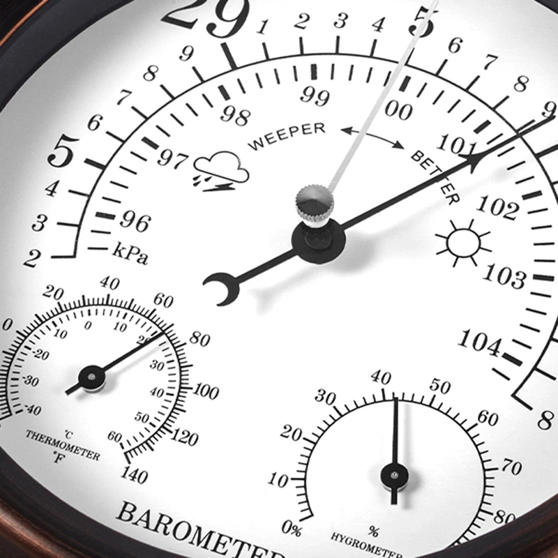 3 In 1 Barometer Thermometer Hygrometer Atmospheric Pressure Gauge Outdoor Weather Station Humidity Meter 20CM