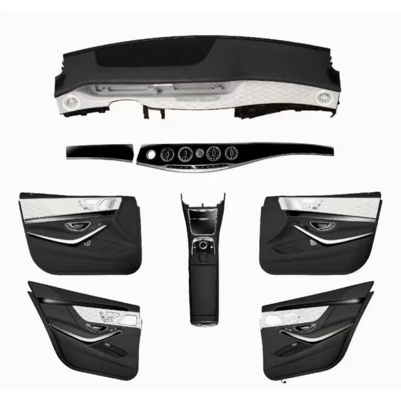 For   S-class W221 Old Upgrade New W222 Luxury Interior Kit Instrument Panel Door Panel With Light Outlet
