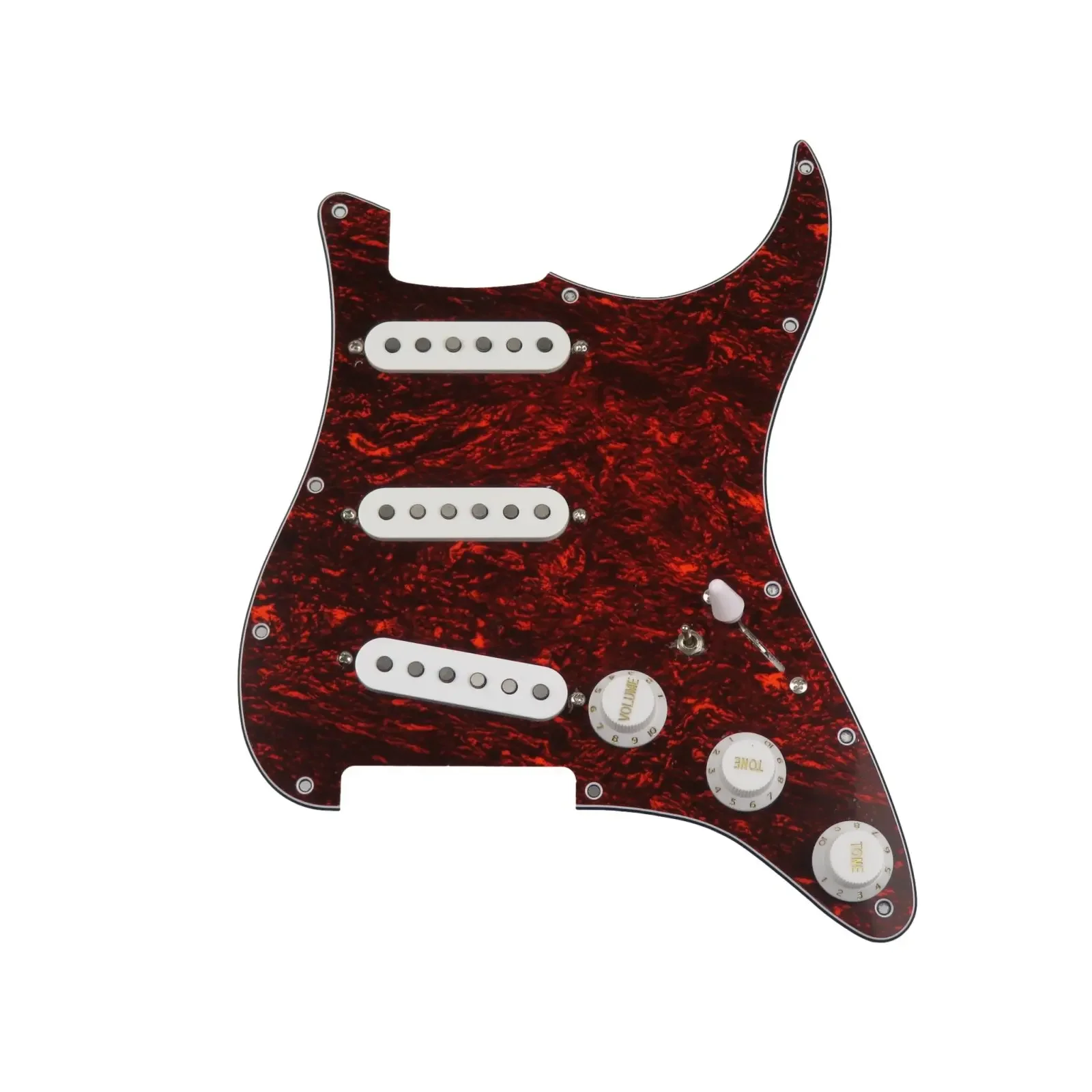 White Guitar Pickups SSS Ainico 5 Single coil Pickups fully loaded Prewired Pickguard 7-Way type For - Guitar