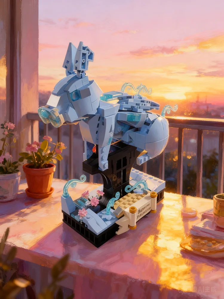 480 pièces MOC lapin Patronus ensemble construction alternative Harry modèle blocs de construction Architecture cadeaux de noël jouet bricolage éducation