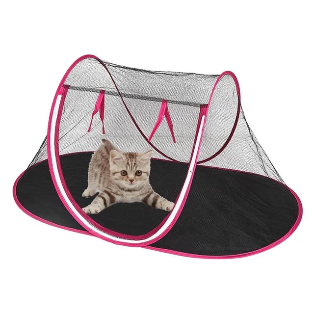 Portable Folding Pet Tent Cats Dog House Pet Cage For Cat Tent Playpen Puppy Kennel Easy Operation Fence Outdoor Dogs House AliExpress
