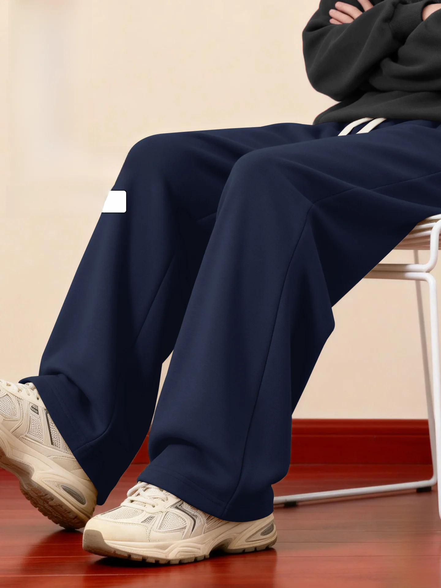 

Мужские повседневные брюки American Sle, свободные, прямого кроя, из хлопка, с широкими штанинами, синие, весенний сезон