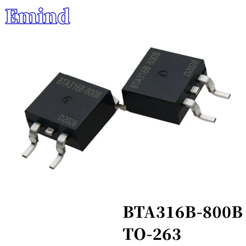 

5Pcs BTA316B-800B/C/E 16A/800V Thyristor BTA316B-600B/C/E 16A/600V TO-263 BTA316 SMD Triac