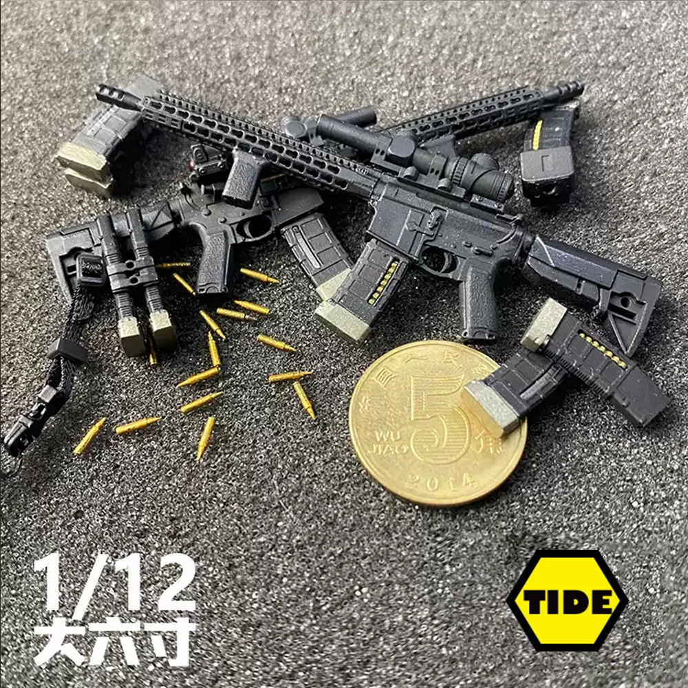 1/12 Mini Military Weapons TR1 AR-15 Model Scene Accessories For 6Inch Mezco Notaman HASUKI Action Figure Body Props