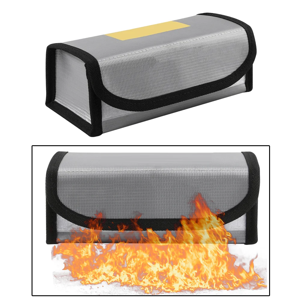 2pcs Lithium Battery Explosion-proof Bag Storage Protection Bag High Temperature Resistance Easy To Use