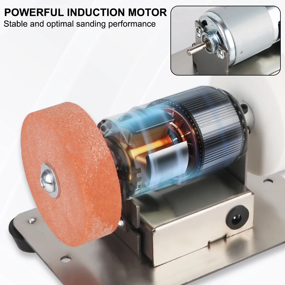 Double Grinder MachineArtifact Table Mini Micro Coarse and Fine Polishing Grinder Motor Electric Grinding Wheel Grindig Stone