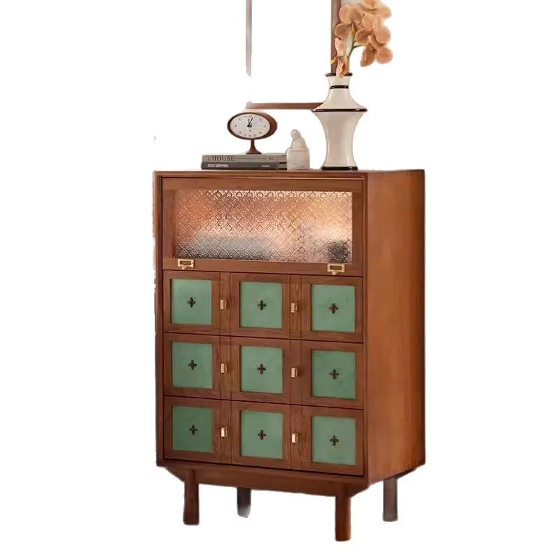 

wood bucket cabinet, living room dining side cabinet, small side cabinet next to sofa TV cabinet, gilt side cabinet