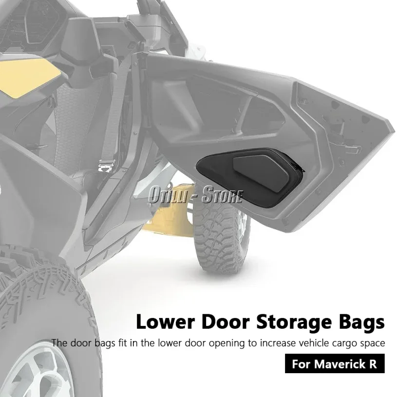 New UTV Accessories Lower Door Panel Storage Bag Waterproof Kit For Can-am Maverick R For CAN AM Maverick R 2024