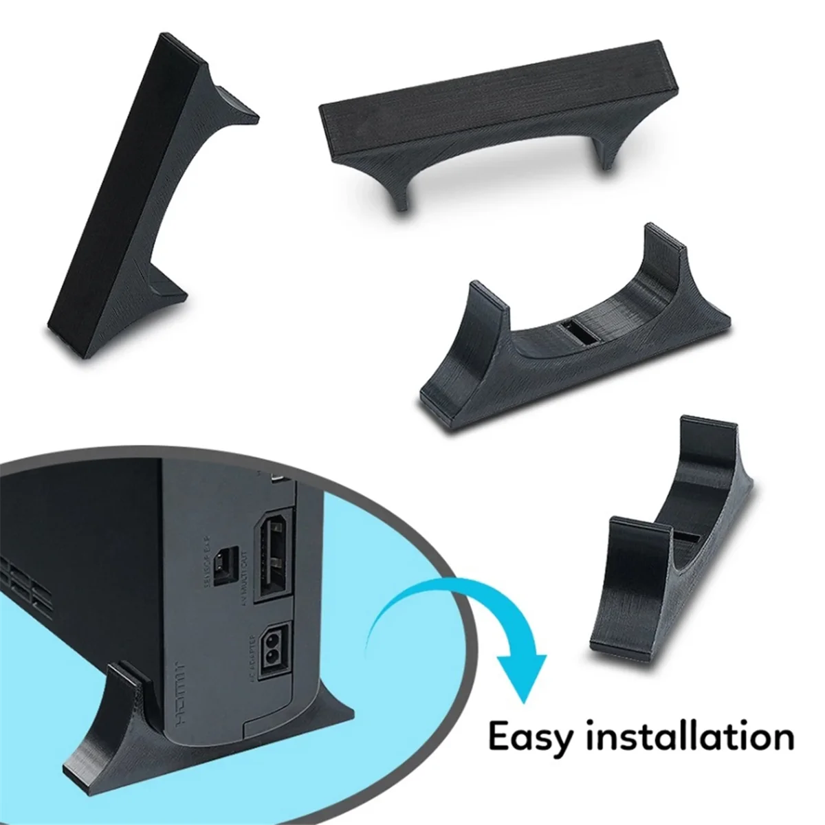 FEB-3D Printed Cooling Foot Bracket Accessories Anti-Slip Horizontal Stand Easy Use for Wii U Game