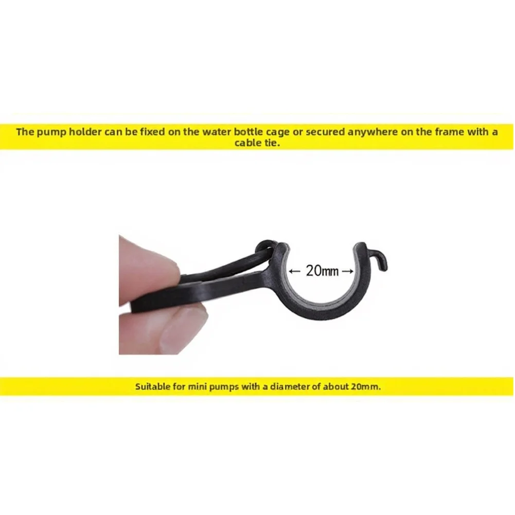 Bicycle Pump Mounting Clip Set 2pcs Nylon Fastening Bracket with Silicone Strap for Secure Pump Attachment on Frames